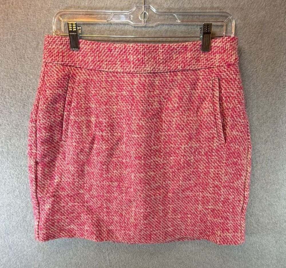 Banana Republic Tweed Lined Mini Skirt Pink Size 6